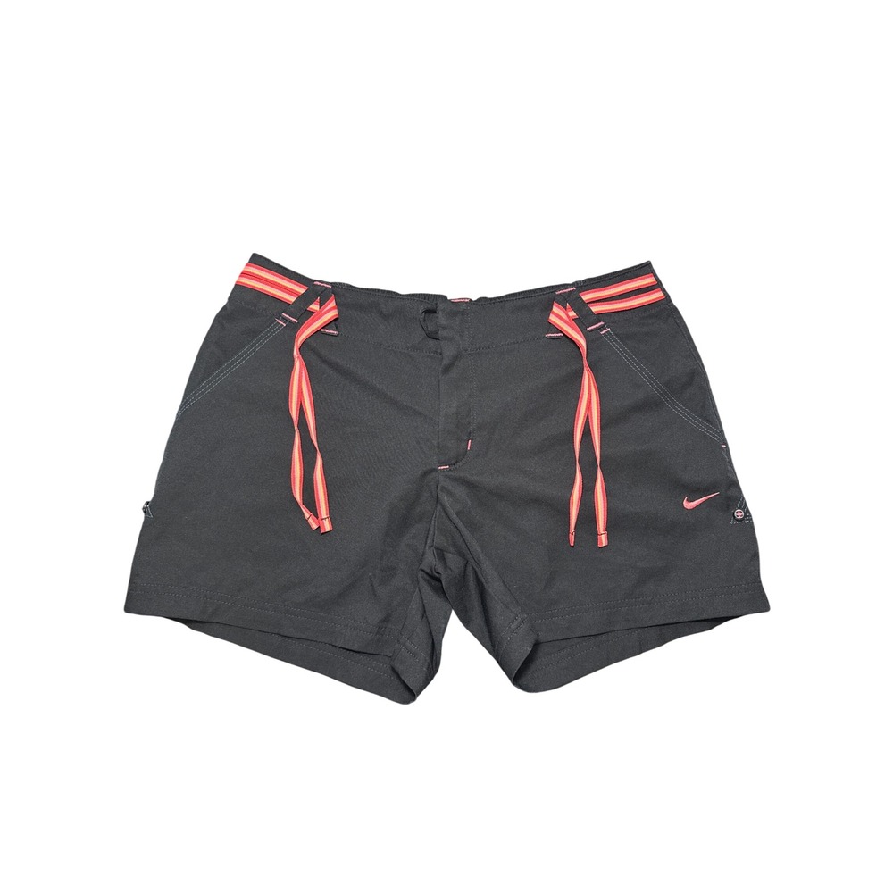 Nike Women's Running Shorts Black with Pink & Orange Drawstring Size S